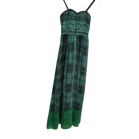 NWT Moulinette Soeurs Vernalis Maxi Dress Strapless Green Black Size 0 - Picture 7 of 11